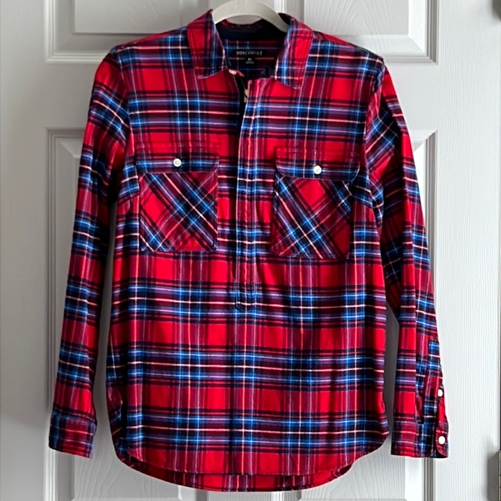 J. Crew Mercantile Oversized Flannel Plaid Shirt - size XS